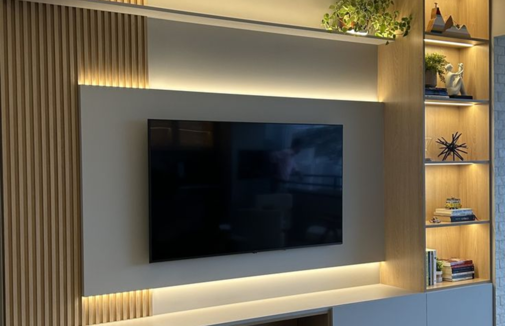 Floating Cabinets with LED Accents