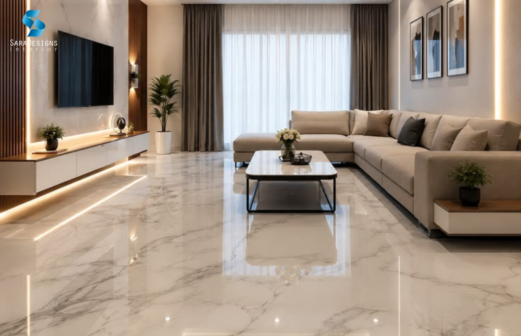 Marble Flooring Designs for Living Room