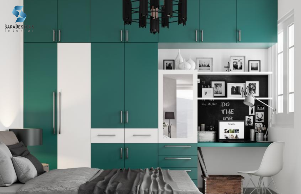 Teal & Black Bedroom Designs