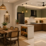 Dinning Area Interior Design with open Kitchen