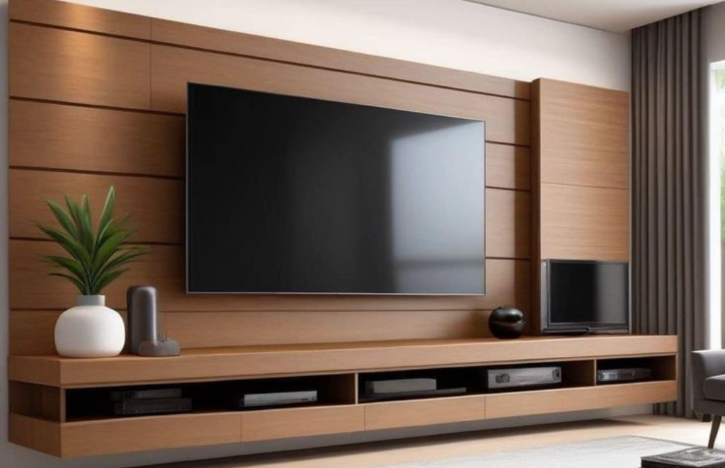 TV wood wall tiles interiors