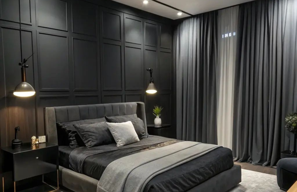 Black and Grey Bedroom Interior designs