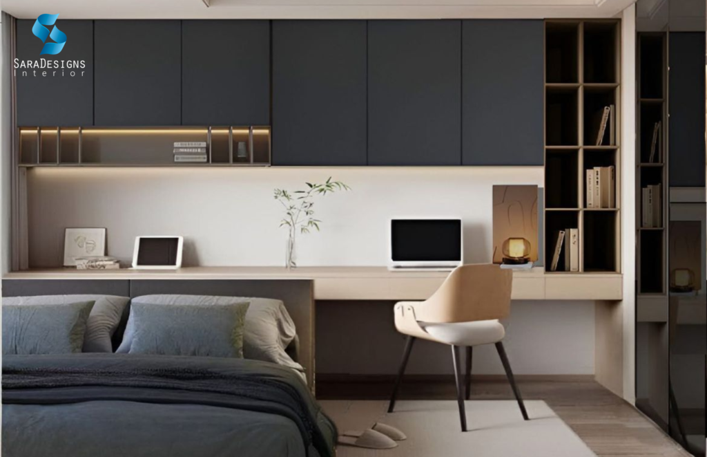 Modular Bedroom designs with Bed and Study Space