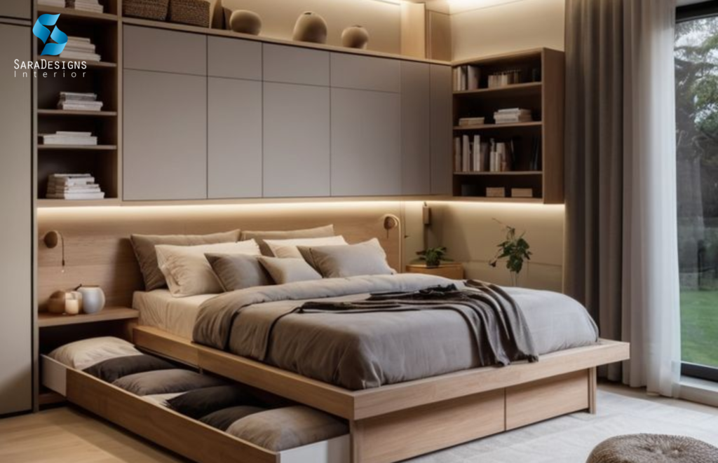 Platform Bed with Pull-Out Storage