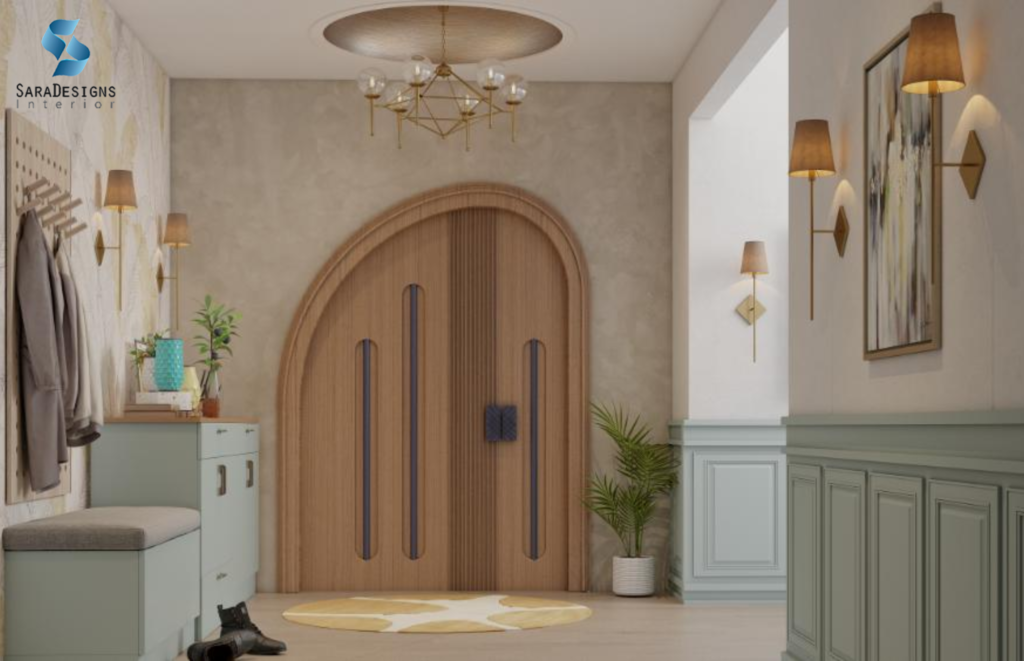 Wooden Main Door Design Indian Style With Asymmetric Arch