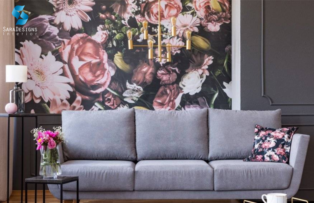 Floral Wallpaper design for Living Room
