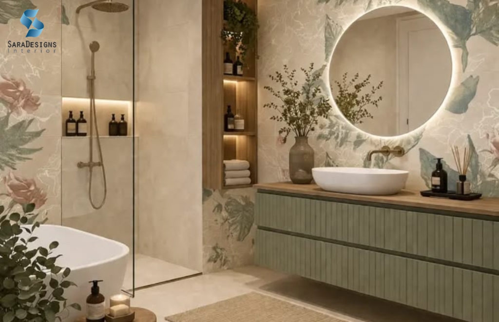 Tropical Wallpaper designs for Bathroom