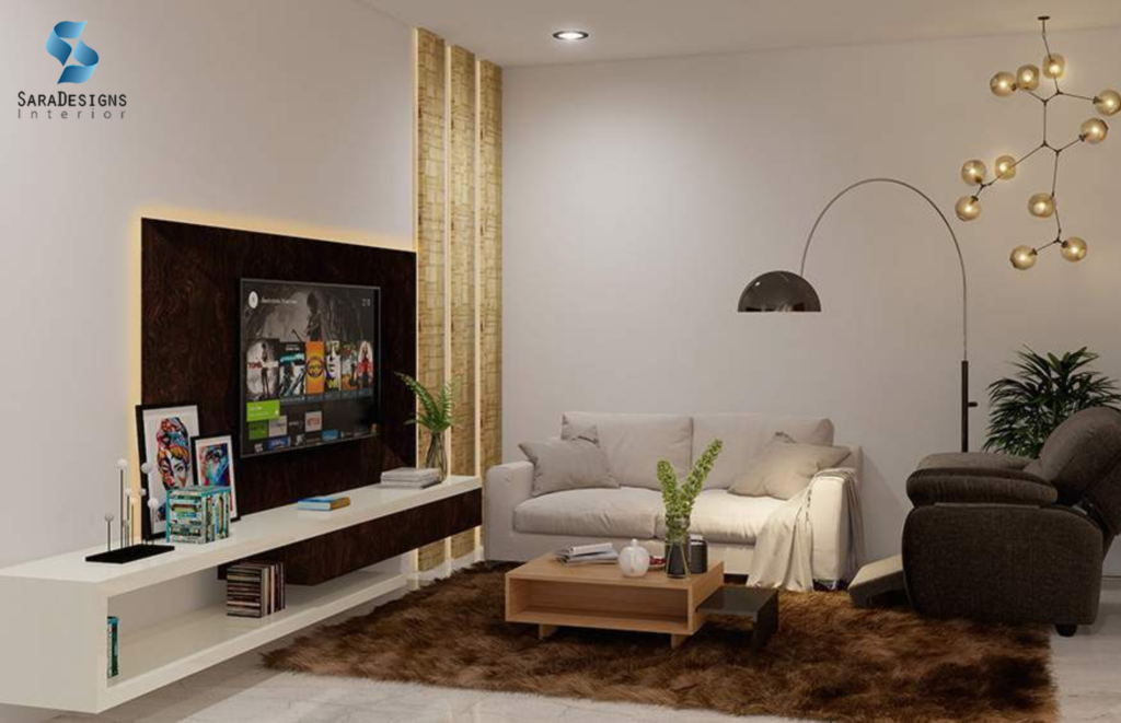 Small Living room Interior design by using layered lighting