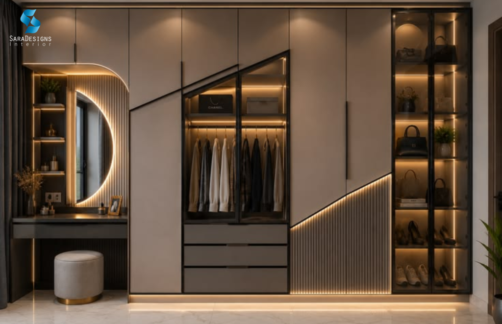 Grey Wrdrobes Designs with dressing Unit