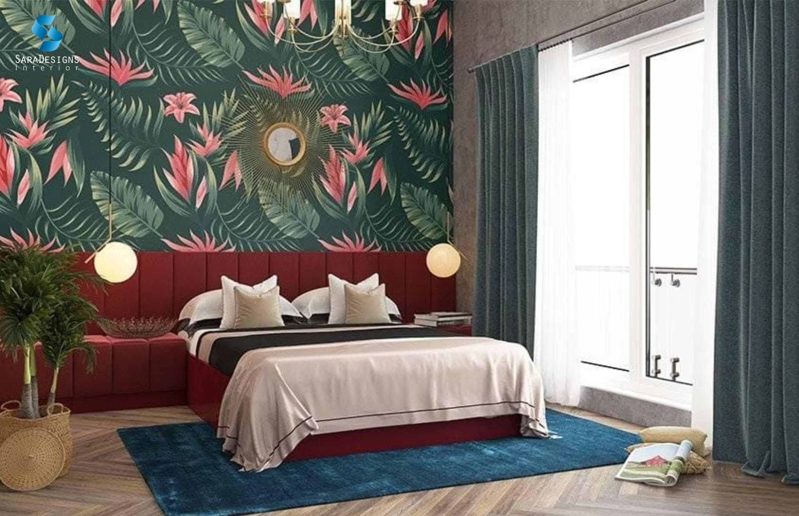 Tropical Wallpaper for Master Bedroom