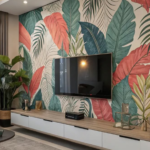 Living Room Tropical Wallpaper Designs