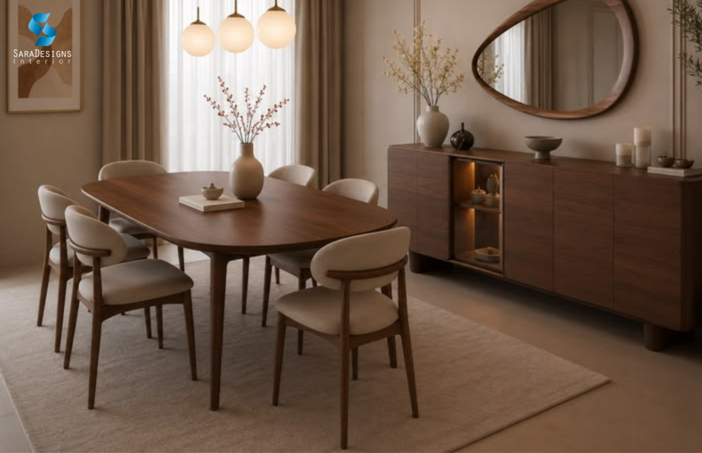 Traditional Oval shape Dinning Table in Living room