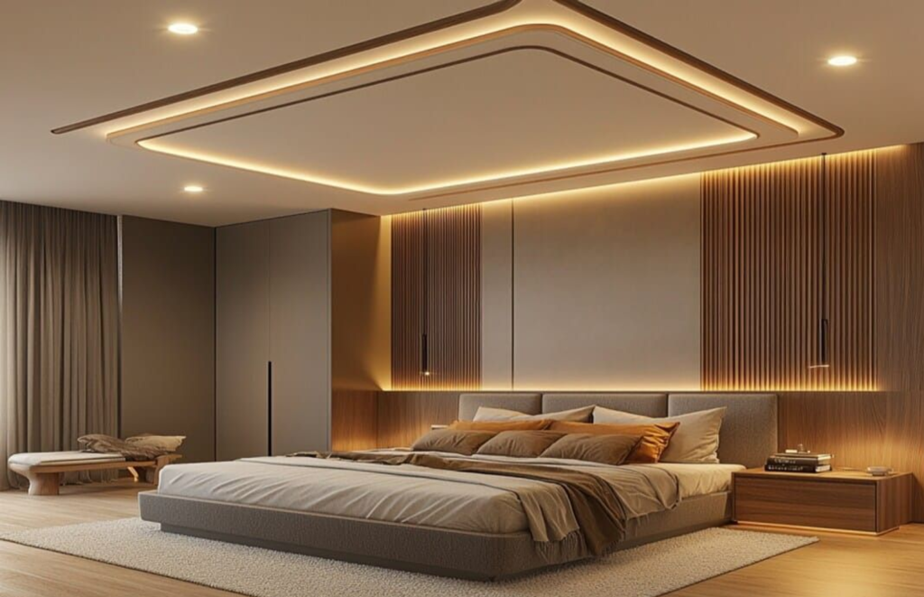 Profile light in ceiling for bedroom