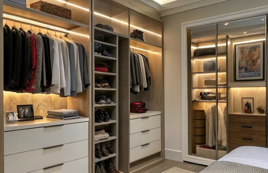 Profile light in wardrobes