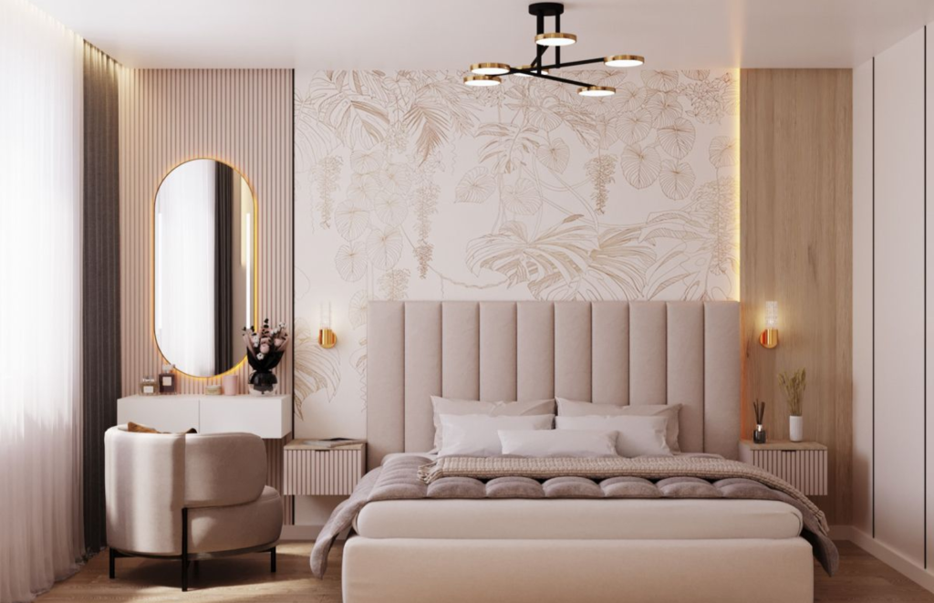Soothing colours use in small bedroom decor