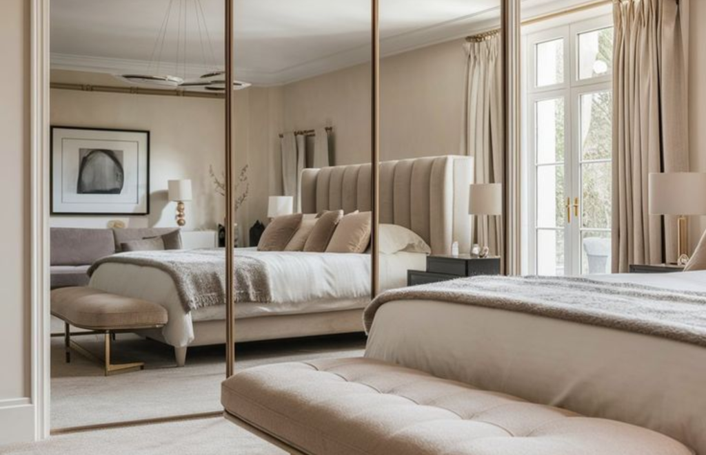 Small bedroom decor with mirror