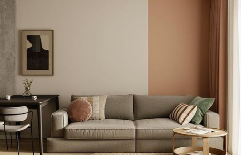 Clay Brown & Cream wall colour Combination designs