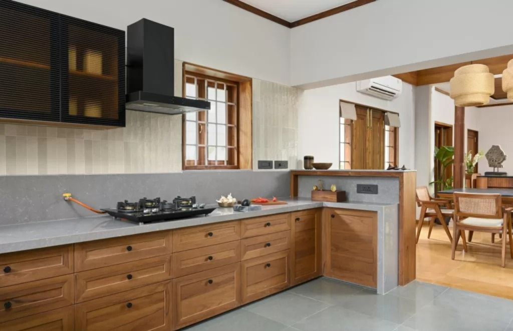 Normal Kitchen Interior Designs with wooden cabinets