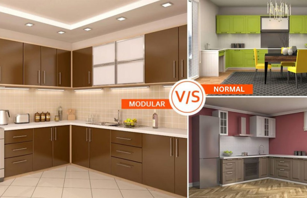 Modular Kitchen vs Normal Kitchen