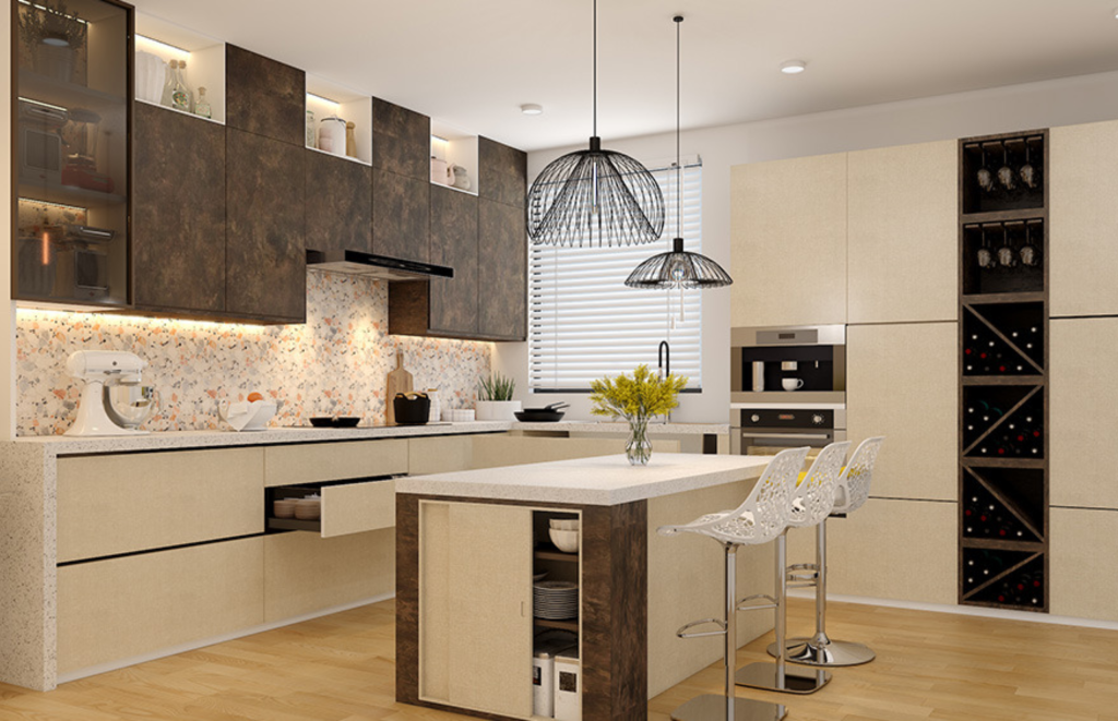 Normal kitchen designs with white laminate