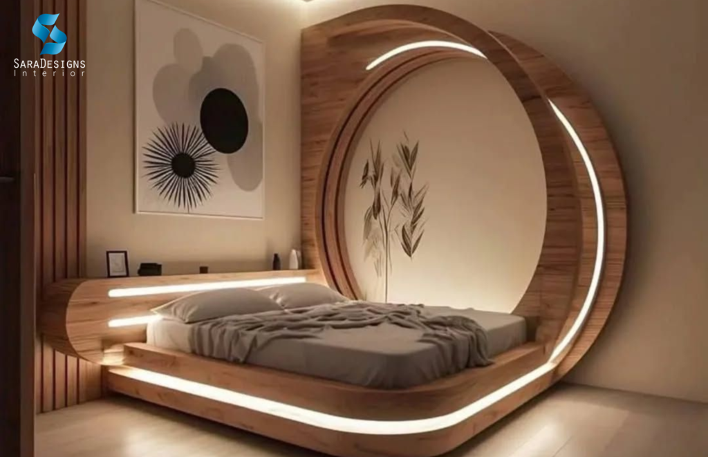 Wooden Round corner Bed Designs