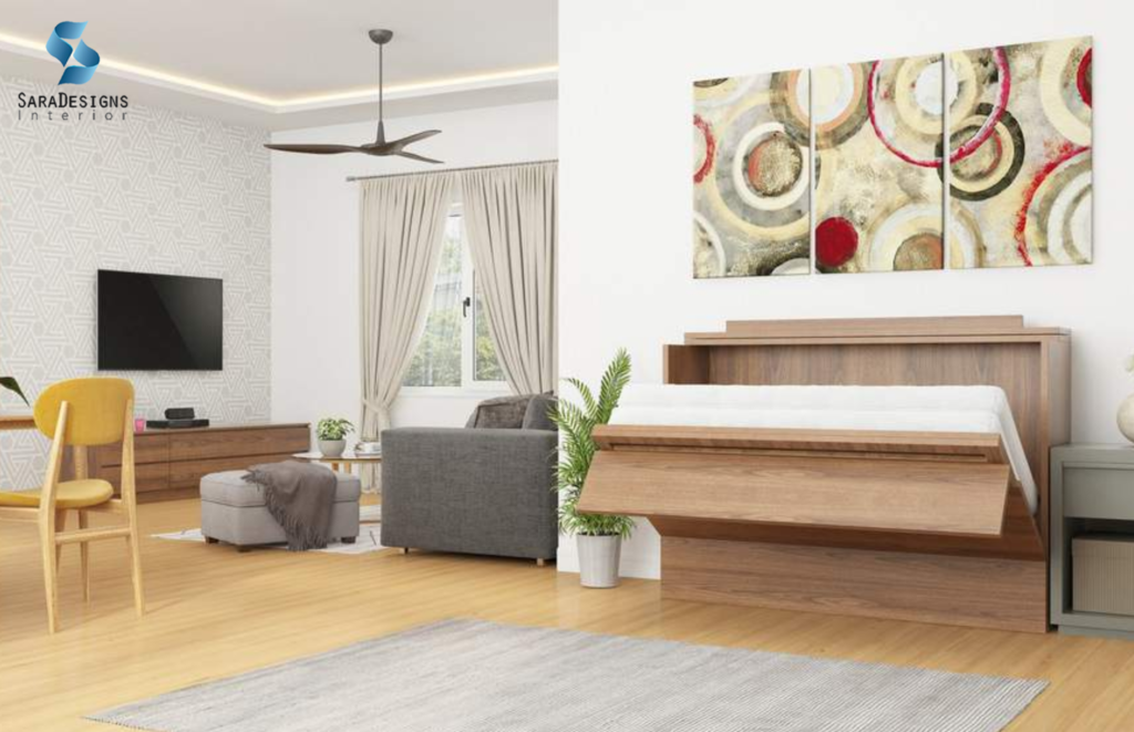 Modern loft style apartment wuth high ceiling for vertical space