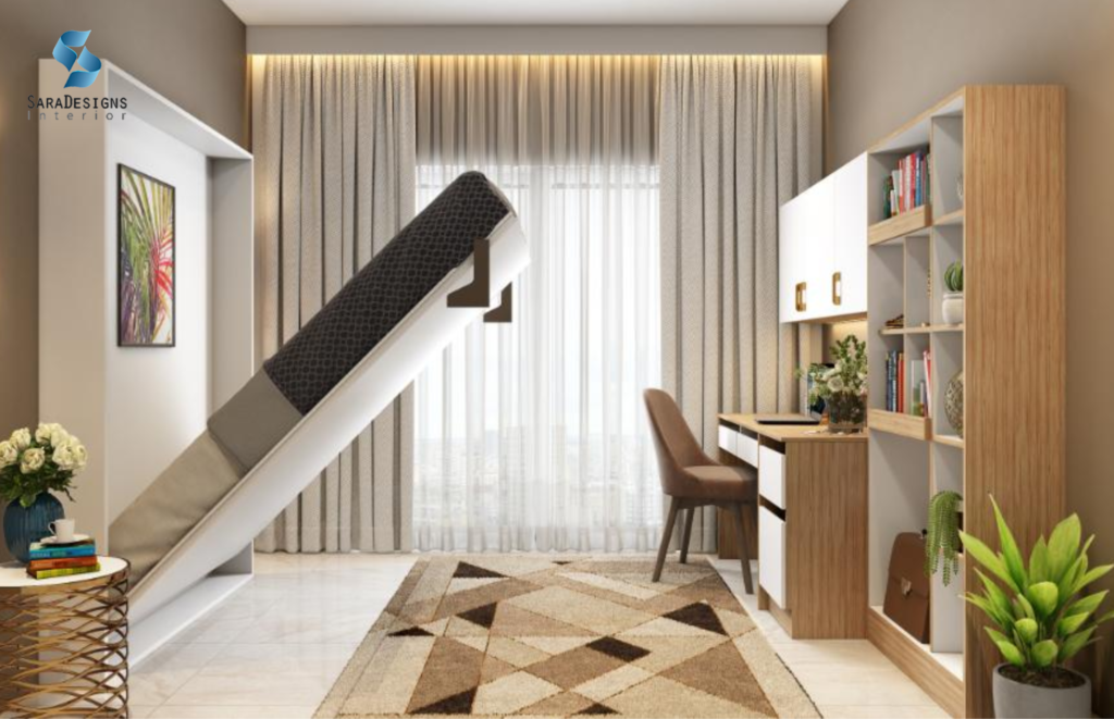 Hidden storage in small bedroom interior design