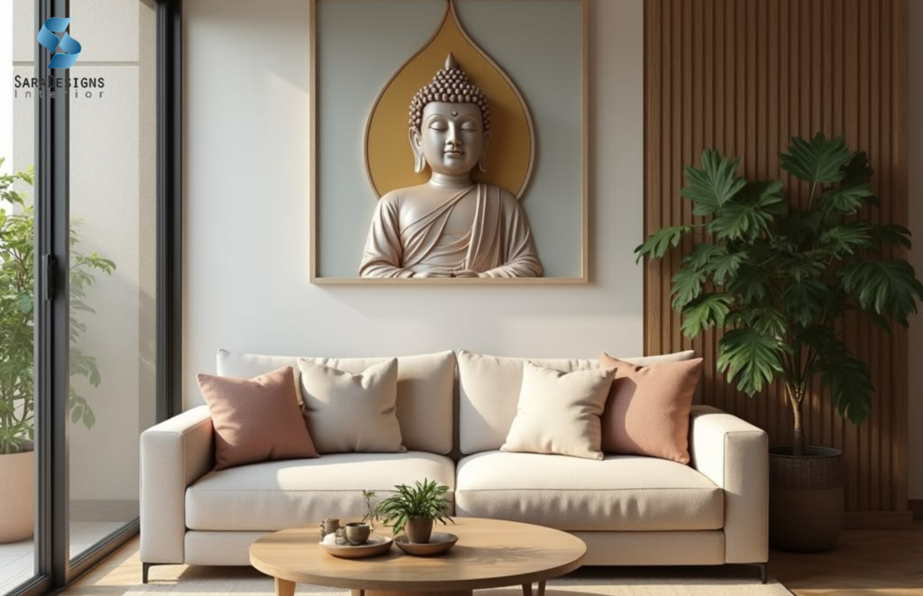 Buddha Statue designs in Living room for Home decor