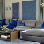 Grey and Blue Combination for Living room