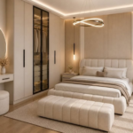 Gold White Combination Bedroom Designs