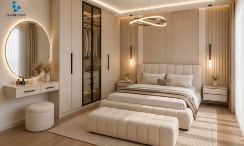 Gold White Combination Bedroom Designs