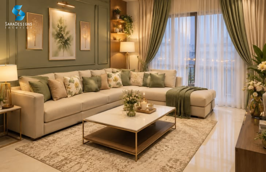 Living Room Interior designs at DLF Magnolias