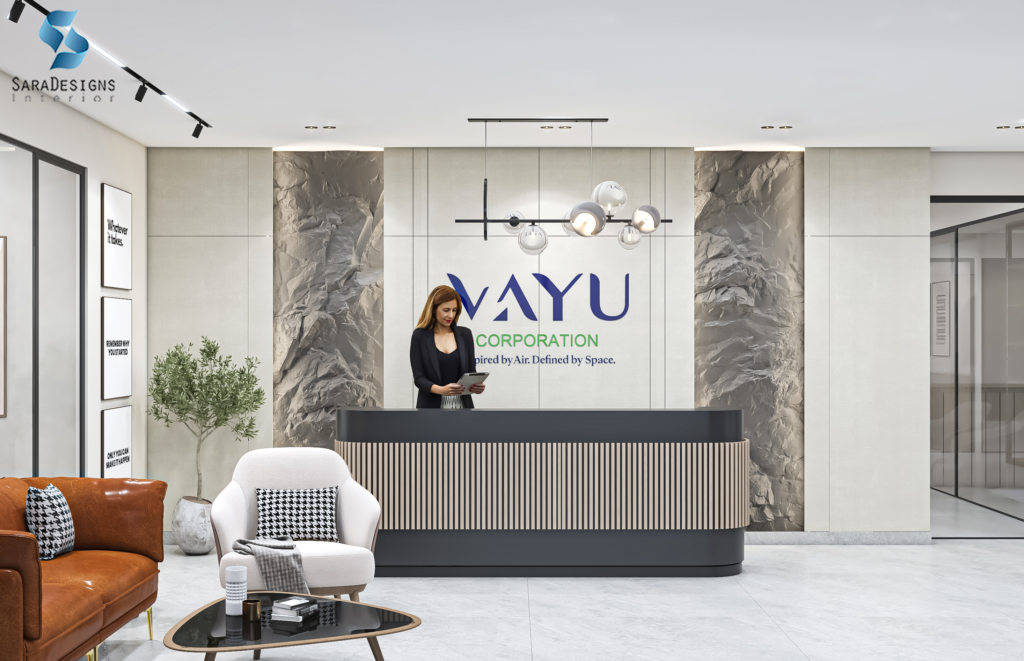 Reception Interior design at Udyog Vihar