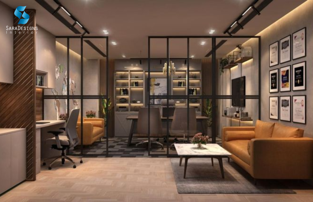 Office waiting area designs at Udyog Vihar