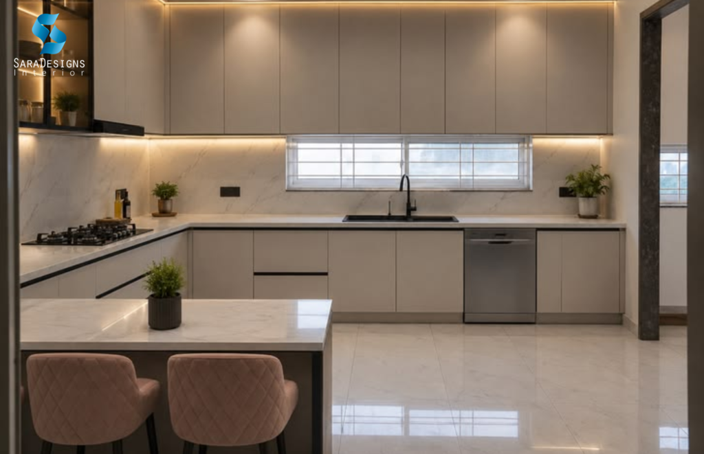 Acrylic Finish Kitchen Interior Designs