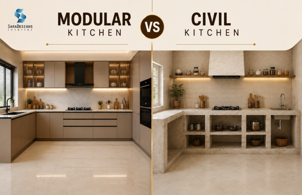 Modular Kitchen vs Civil Kitchen