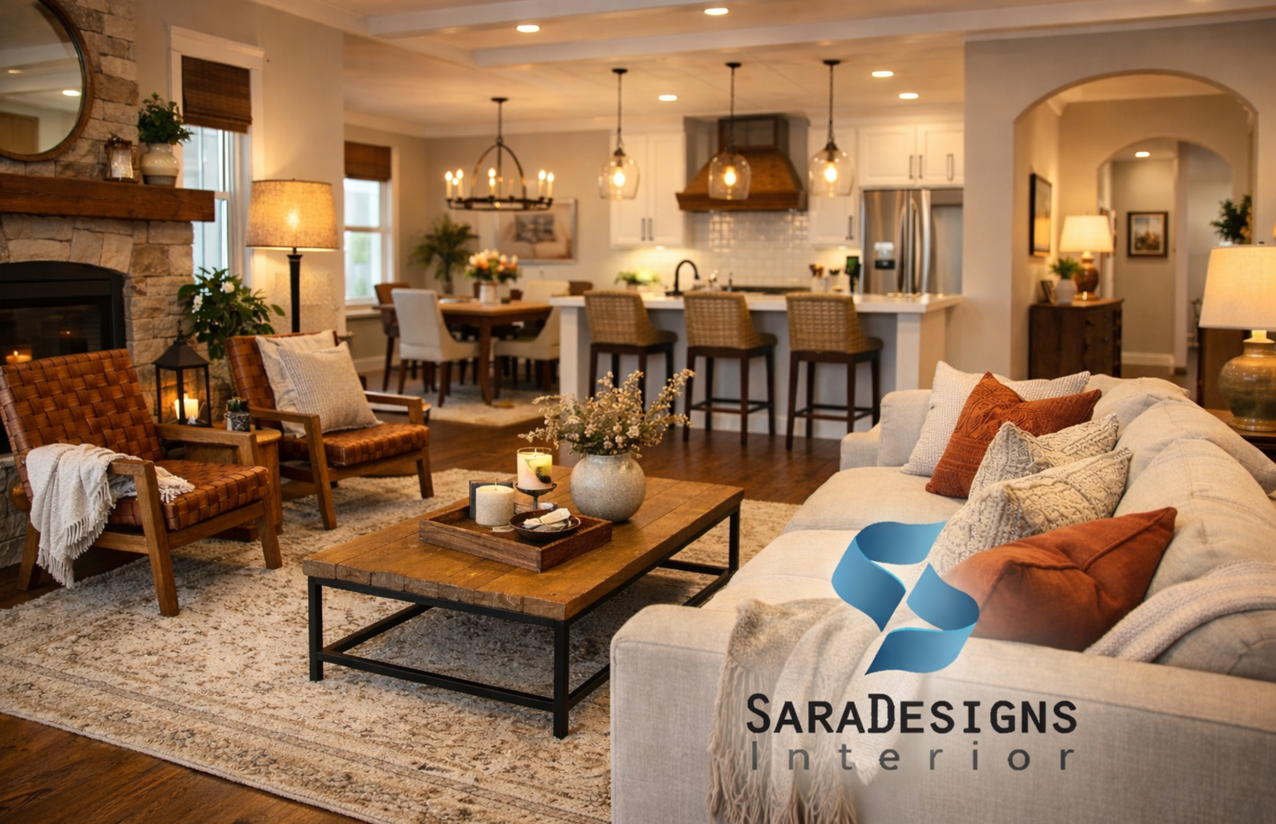 Modern Home Interior Design showcasing furniture and decor