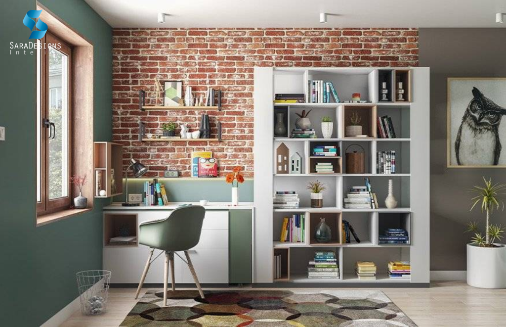 Study Table with Open Shelves