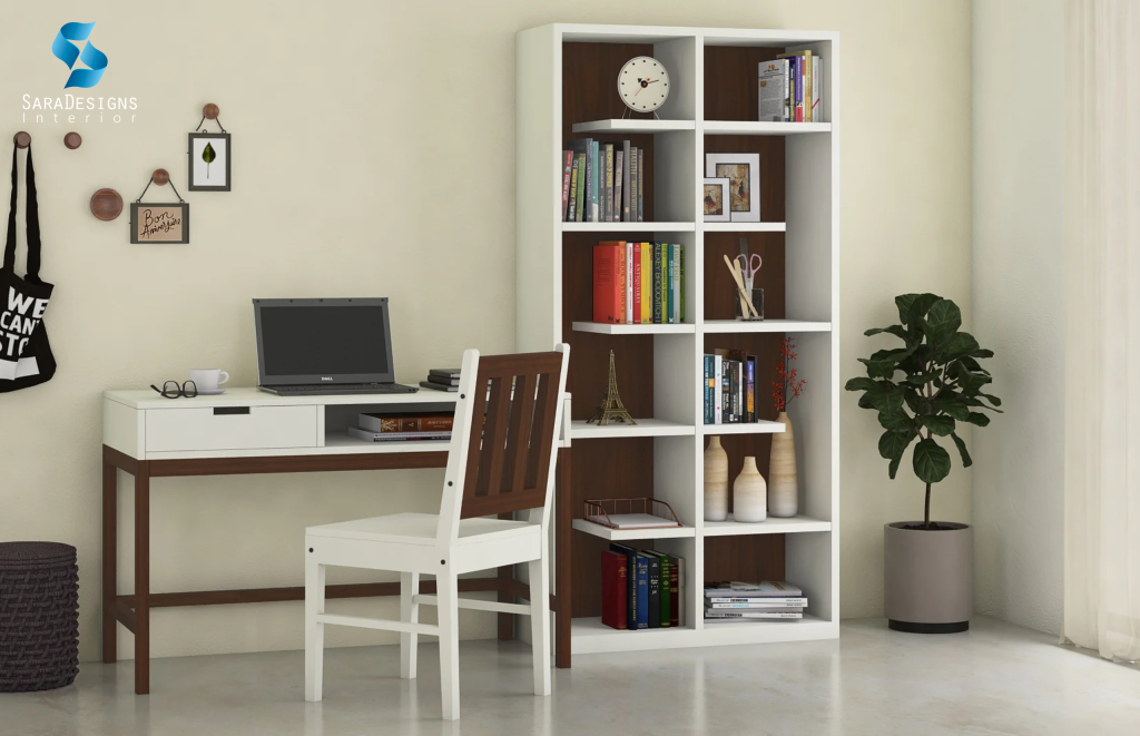 Study Table with Bookshelf Combination