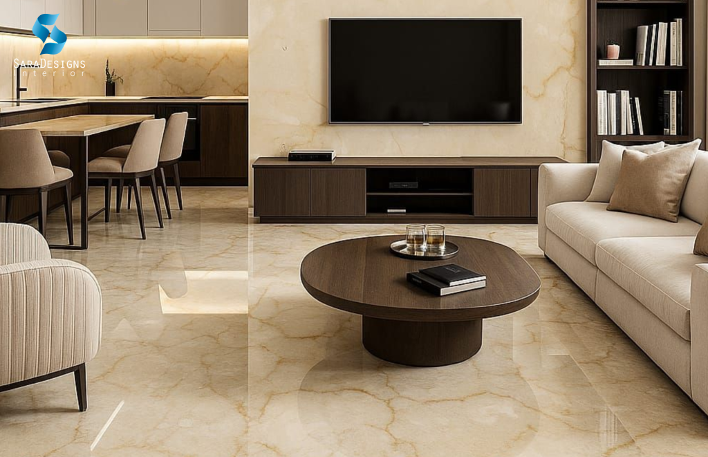 Beige Marble Flooring Designs