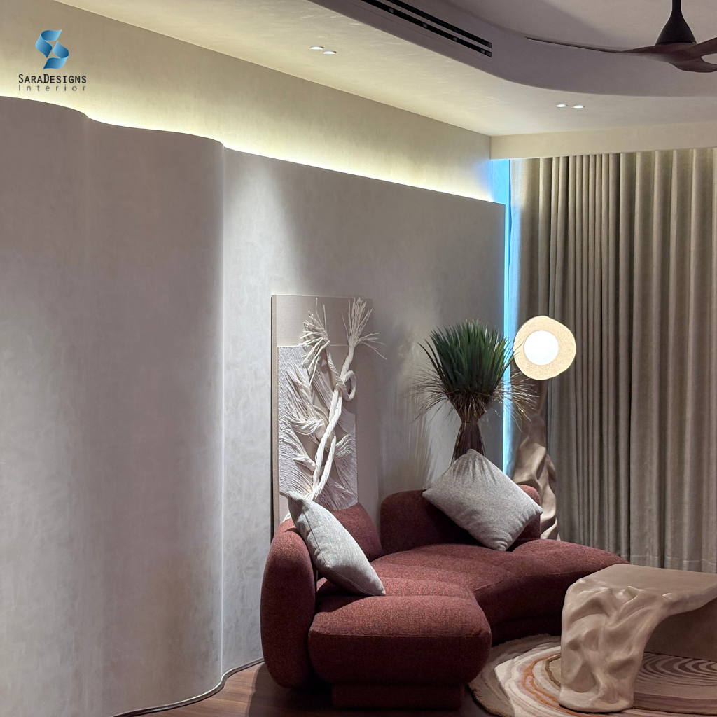 Japandi Style Sofa with Standing Lamp at Trump Tower