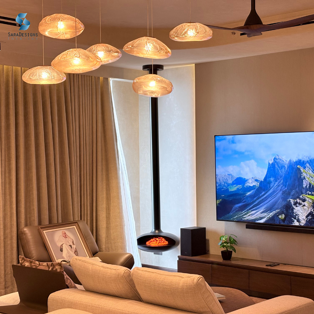 Living Room Chandelier Designs at Trump Tower Gurgaon
