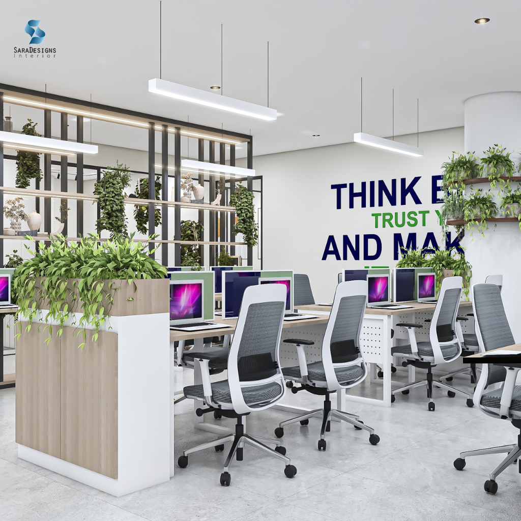 Office Interior Design with workstation and Greenery